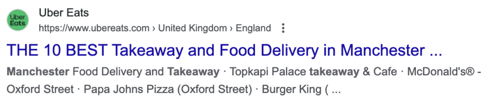 ubereats meta description